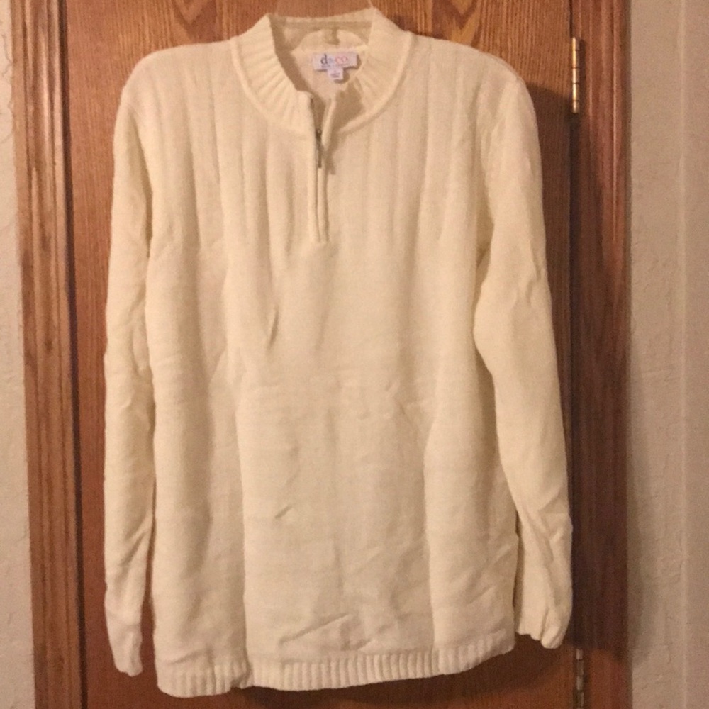 Denim & Co Chenille 1/2 Zip Sweater~A210513~Large